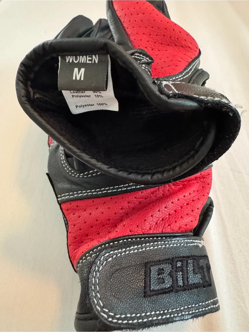 Red and Black Motorcycle Gloves - Medium